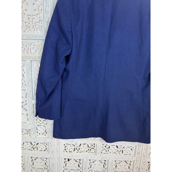 Vintage LL Bean Wool Navy Blue Blazer Womens 12 Preppy Academia Luxury Workwear - Picture 6 of 7